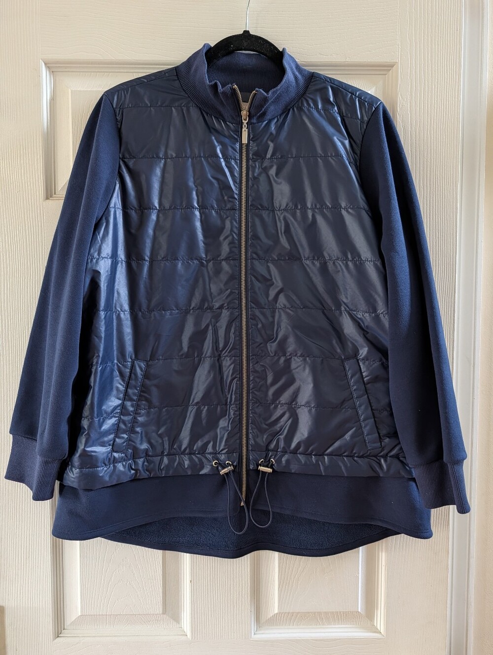 Zenergy By Chico's Navy Quilted Zip-Front Jacket